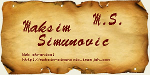 Maksim Simunović vizit kartica